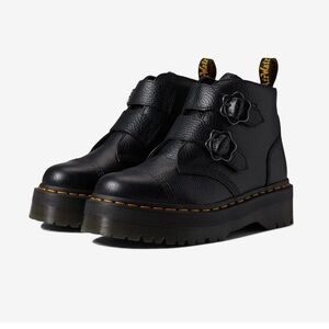 Dr. Martens Black Leather Buckle Boots